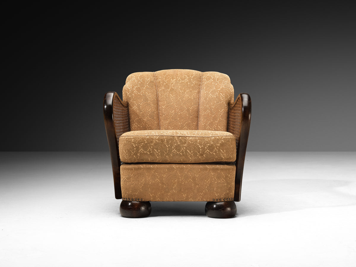 Mid-Century Lounge Chair in Cane and Walnut Seating Morentz