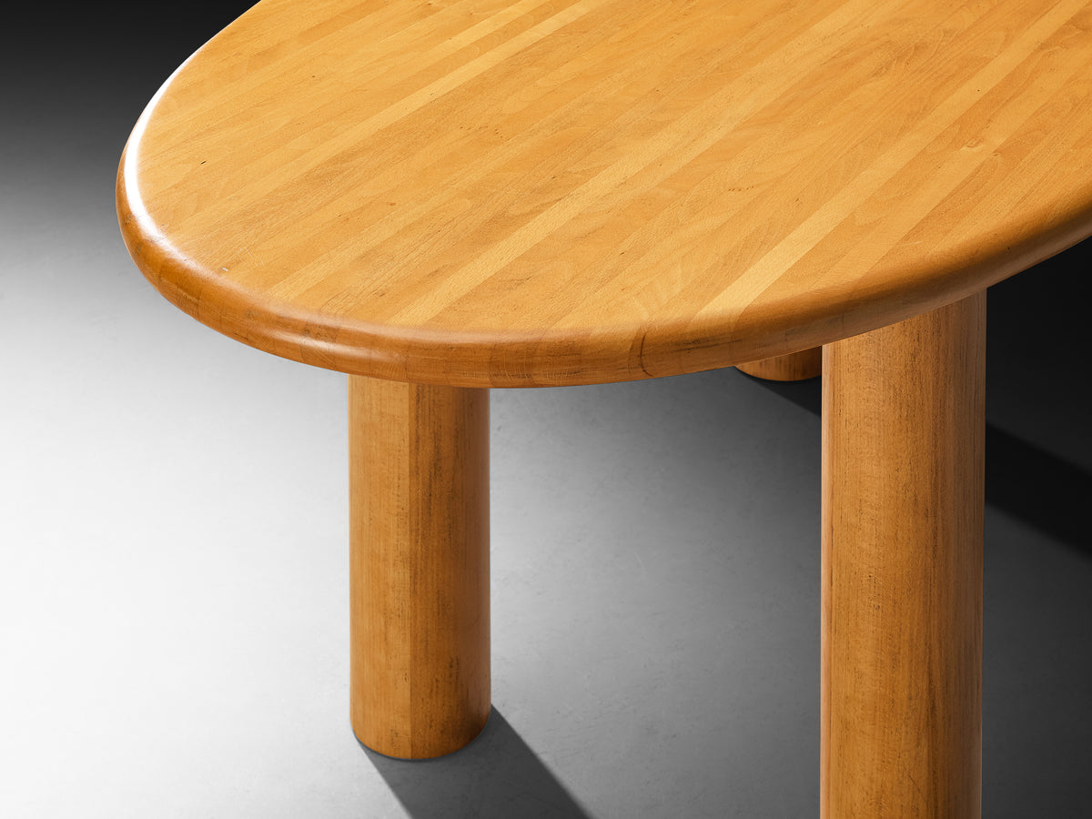 Post-Modern French Oval Dining Table with Cylindrical Legs Tables Morentz