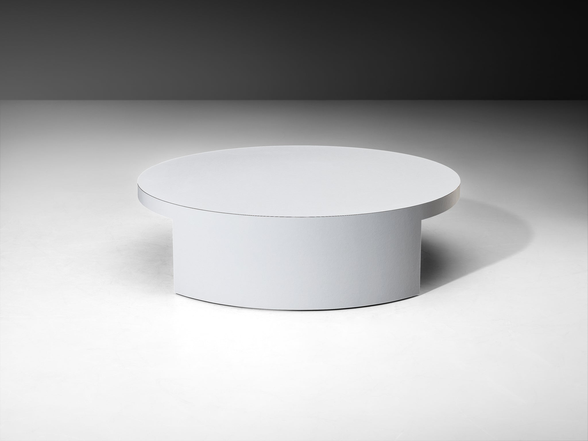 Round Geometric Post-Modern Coffee Table in Laminated Wood Tables Morentz