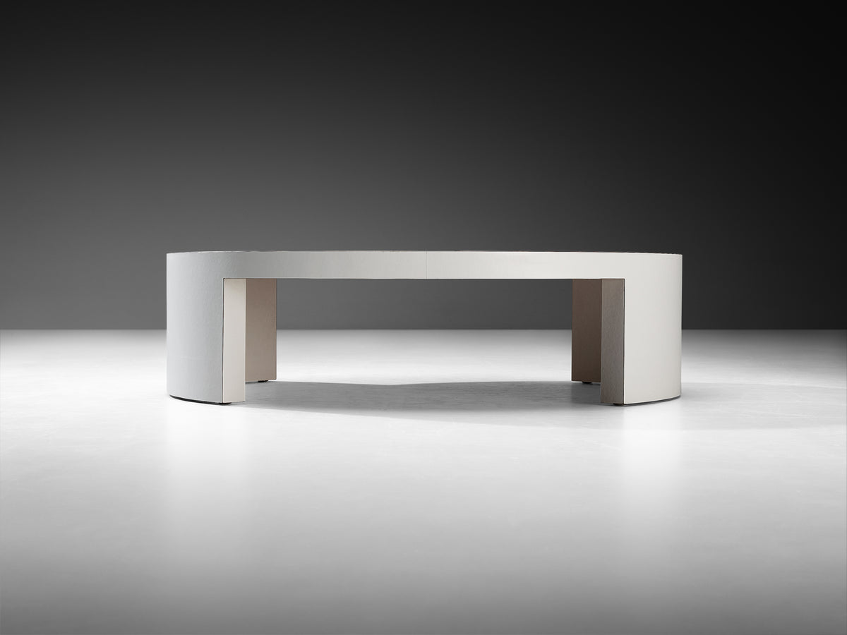 Round Geometric Post-Modern Coffee Table in Laminated Wood Tables Morentz