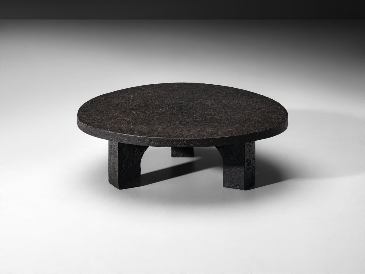 Brutalist Coffee Table in Stone-Look Resin with Organic Relief Top Tables Morentz