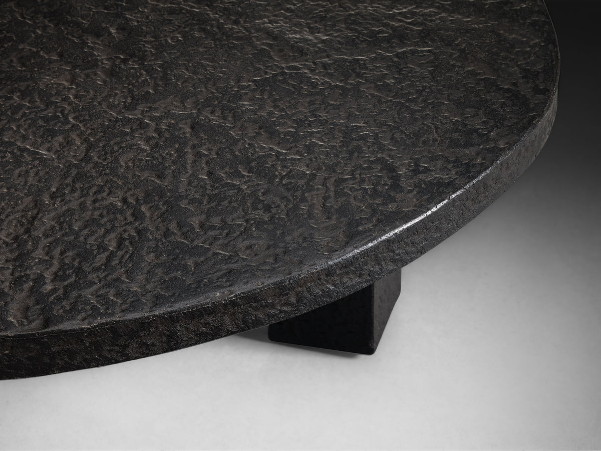 Brutalist Coffee Table in Stone-Look Resin with Organic Relief Top Tables Morentz