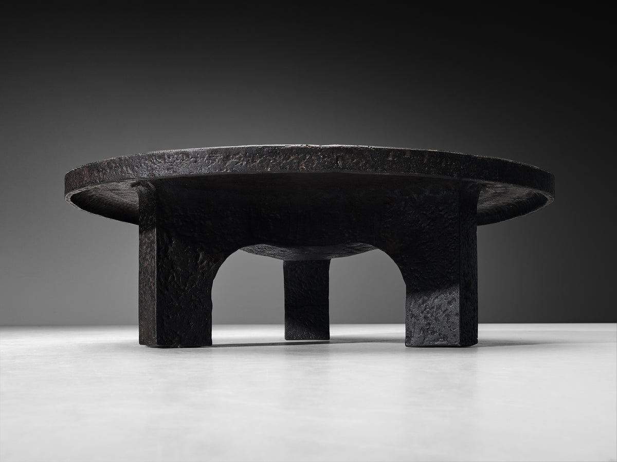 Brutalist Coffee Table in Stone-Look Resin with Organic Relief Top Tables Morentz