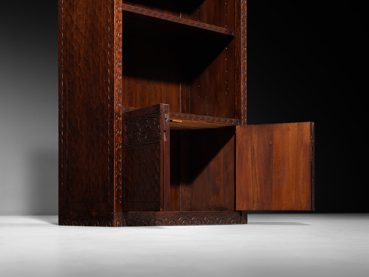 Otto Wretling Bookcase in Carved Pine Case pieces and storage cabinets Morentz
