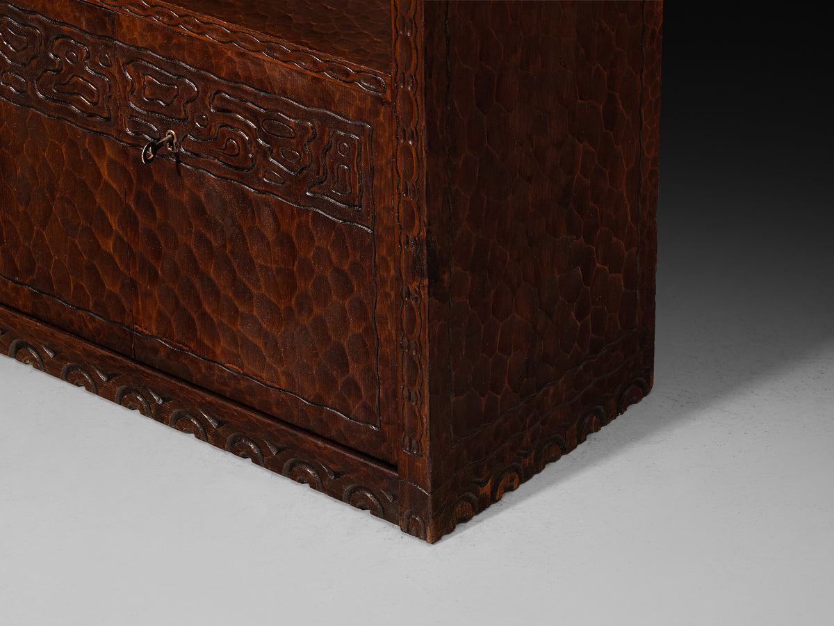 Otto Wretling Bookcase in Carved Pine Case pieces and storage cabinets Morentz
