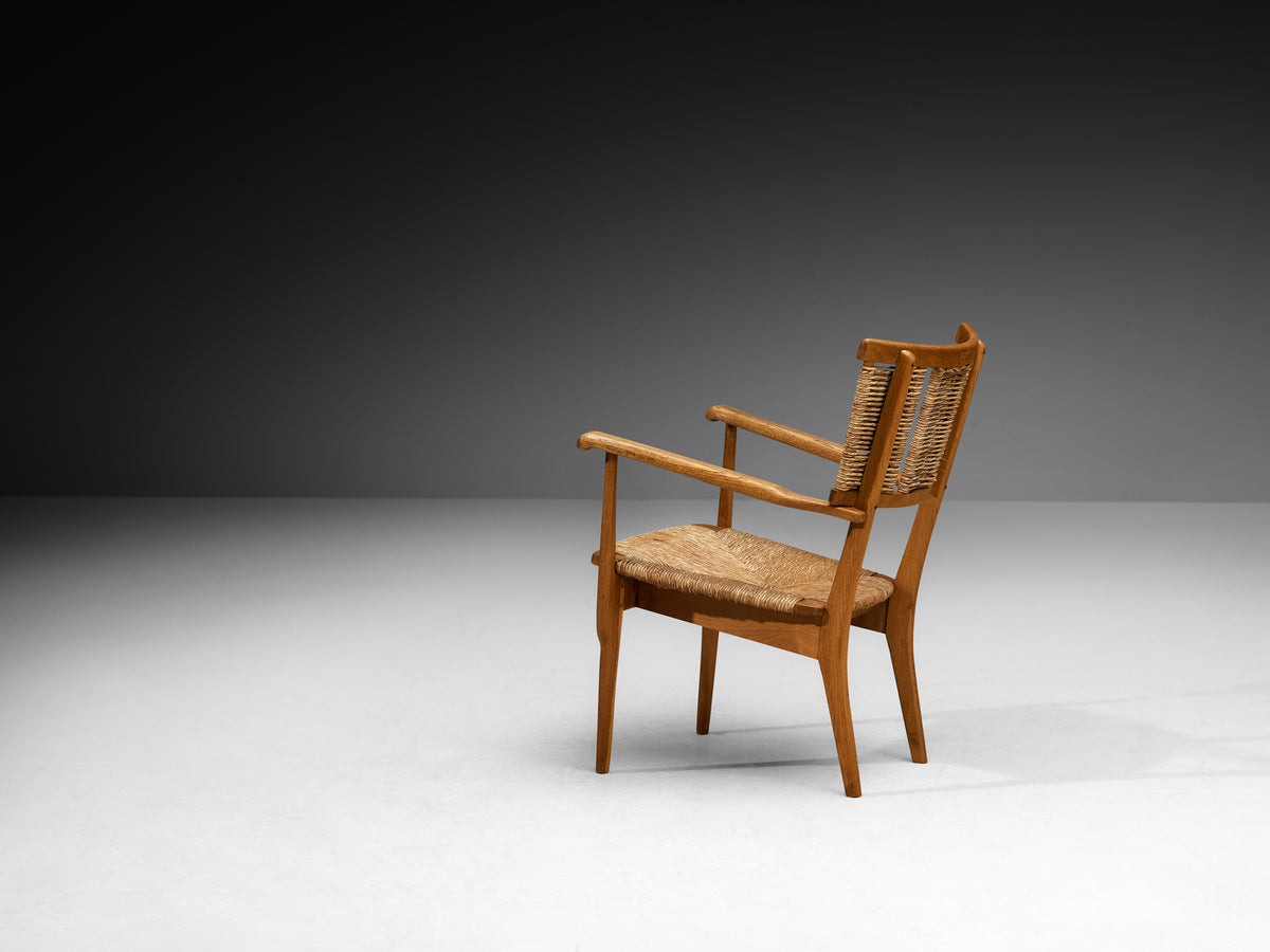 Mart Stam for Pastoe Lounge Chair in Oak and Rush Seating Morentz