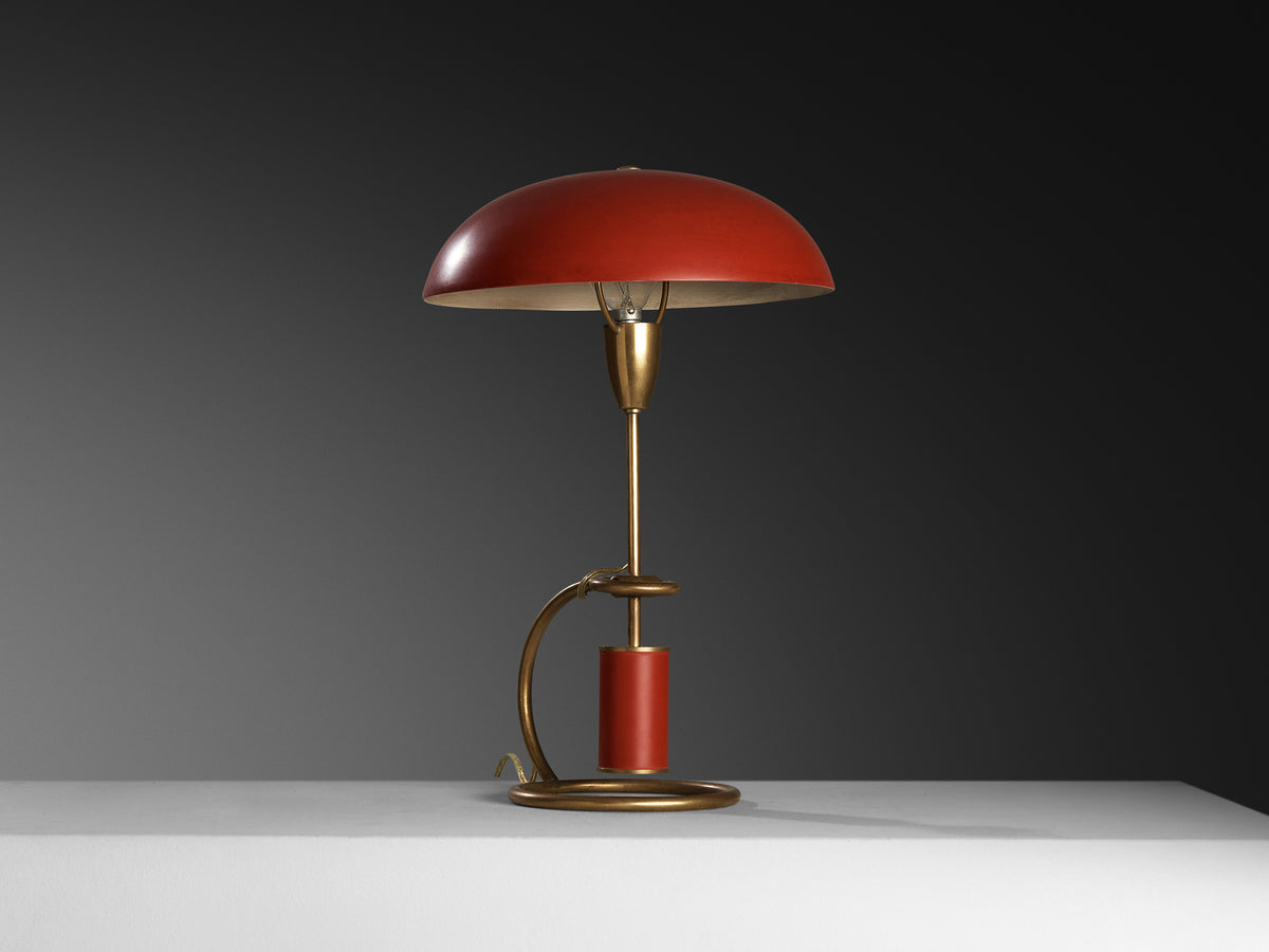 Angelo Lelii for Arredoluce Rare 'Scrittoio' Table Lamp in Brass Lighting Morentz