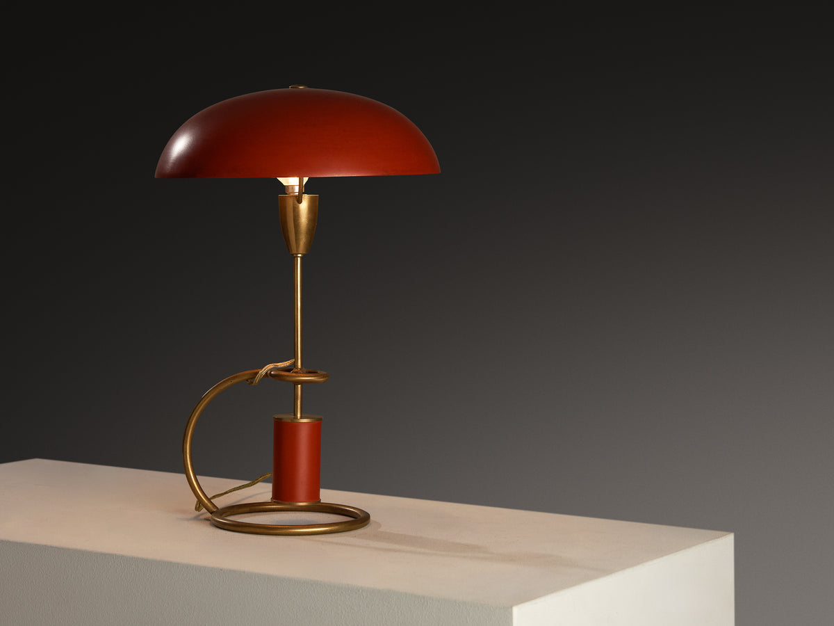 Angelo Lelii for Arredoluce Rare 'Scrittoio' Table Lamp in Brass Lighting Morentz
