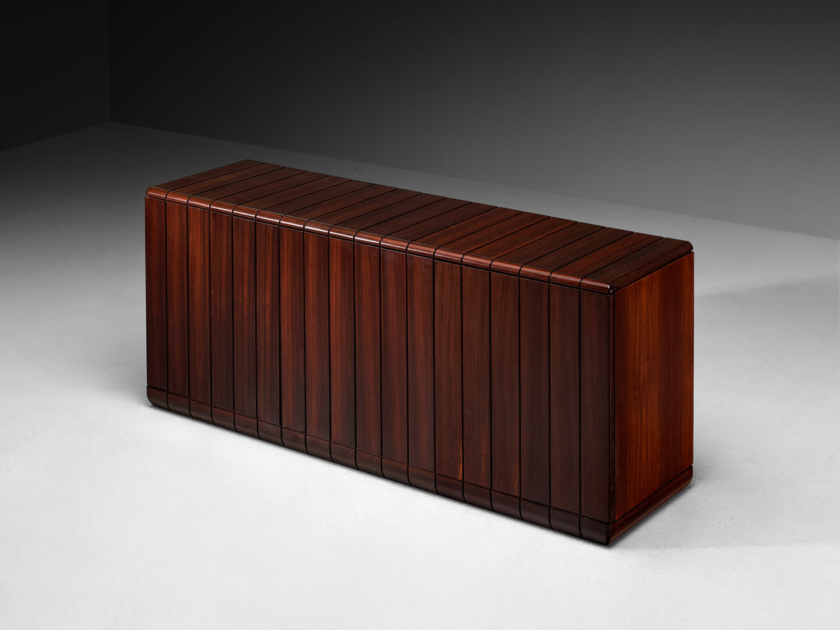 Luciano Frigerio Architectural 'Perla' Sideboard in Dark Padouk Wood
