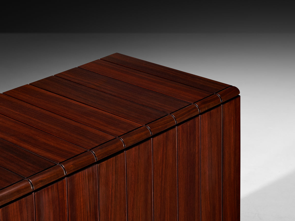 Luciano Frigerio Architectural Sideboard in Dark Padouk Wood Case pieces and storage cabinets Morentz
