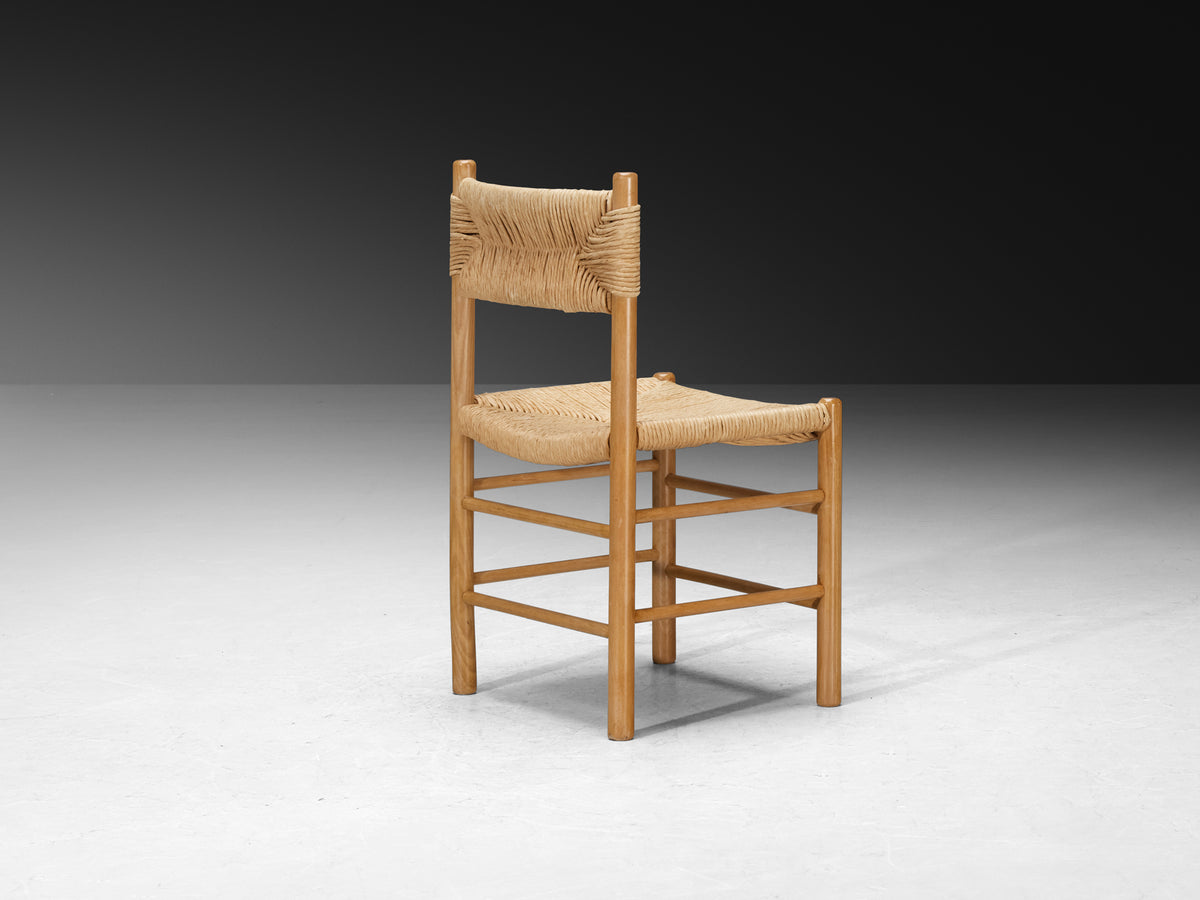 French Set of Six Dining Chairs in Ash and Straw Seating Morentz