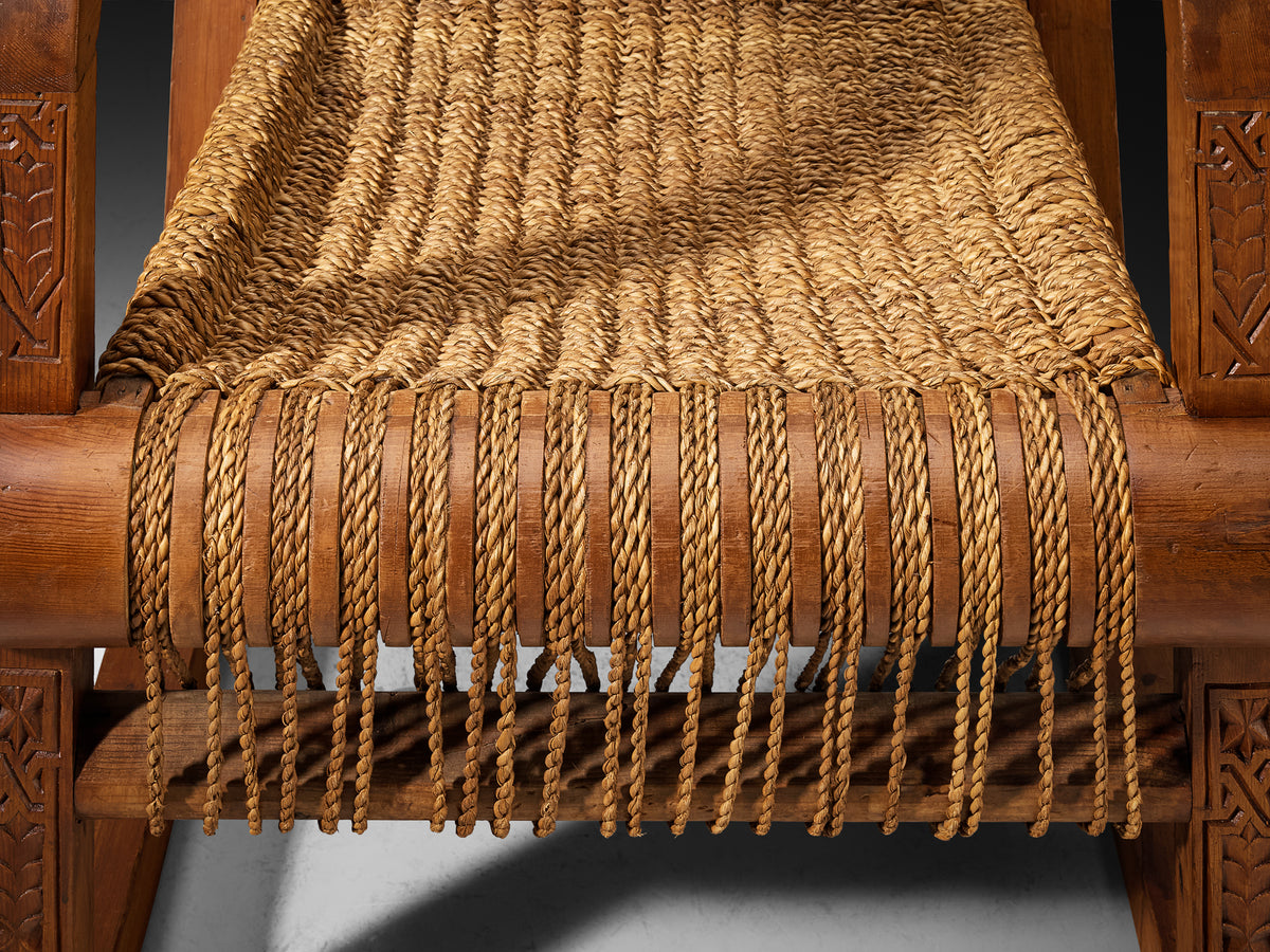 Francis Jourdain Lounge Chair with Straw Seat Seating Morentz