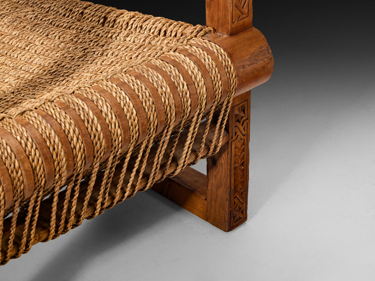 Francis Jourdain Lounge Chair with Straw Seat Seating Morentz