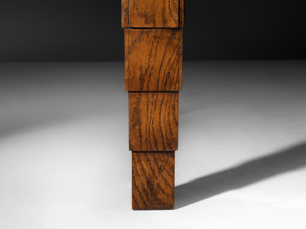 Art Deco French Dining Table with Decorated Corners and Trapezium Shapes Tables Morentz
