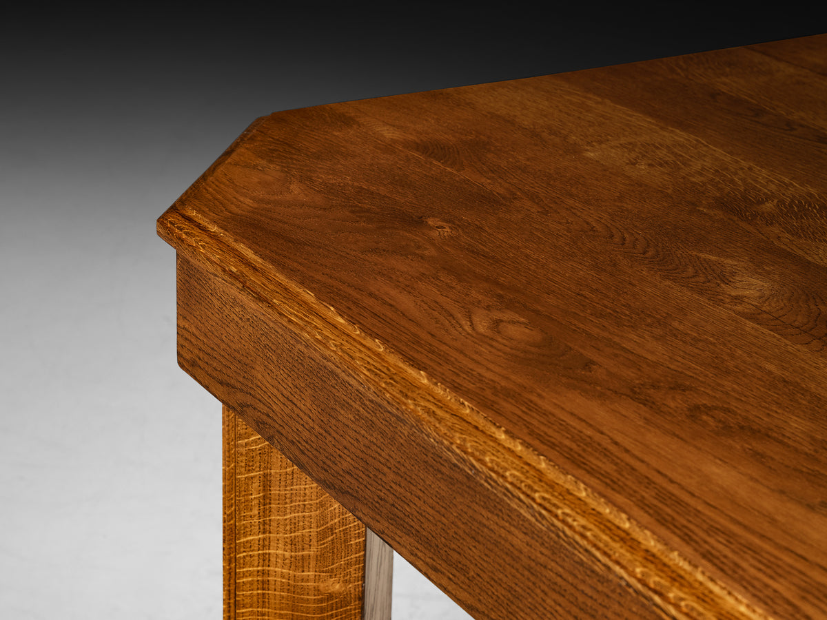 Art Deco French Dining Table with Decorated Corners and Trapezium Shapes Tables Morentz