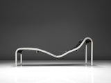 Rare Olivier Mourgue 'Whist' Chaise Longue in Black Leather