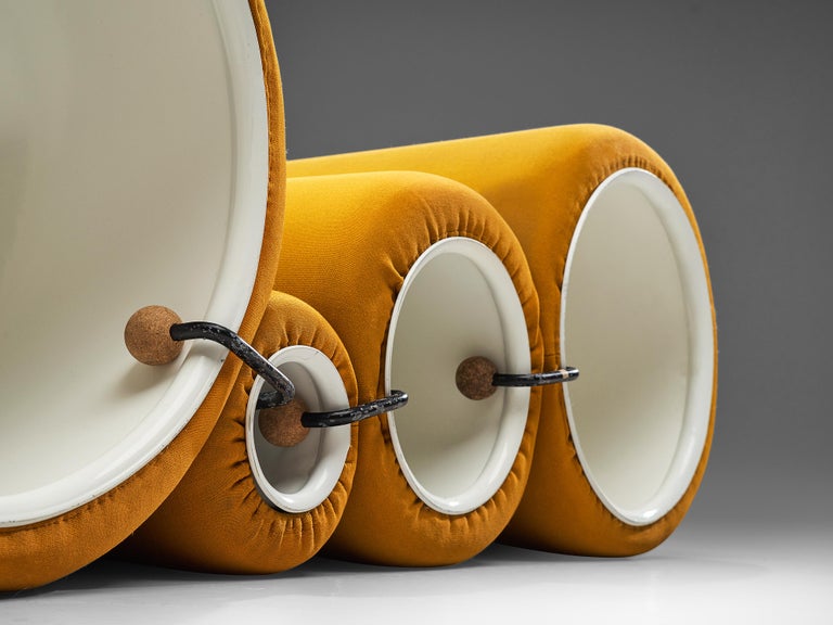 Iconic Joe Colombo 'Tube Chair' in Yellow Upholstery