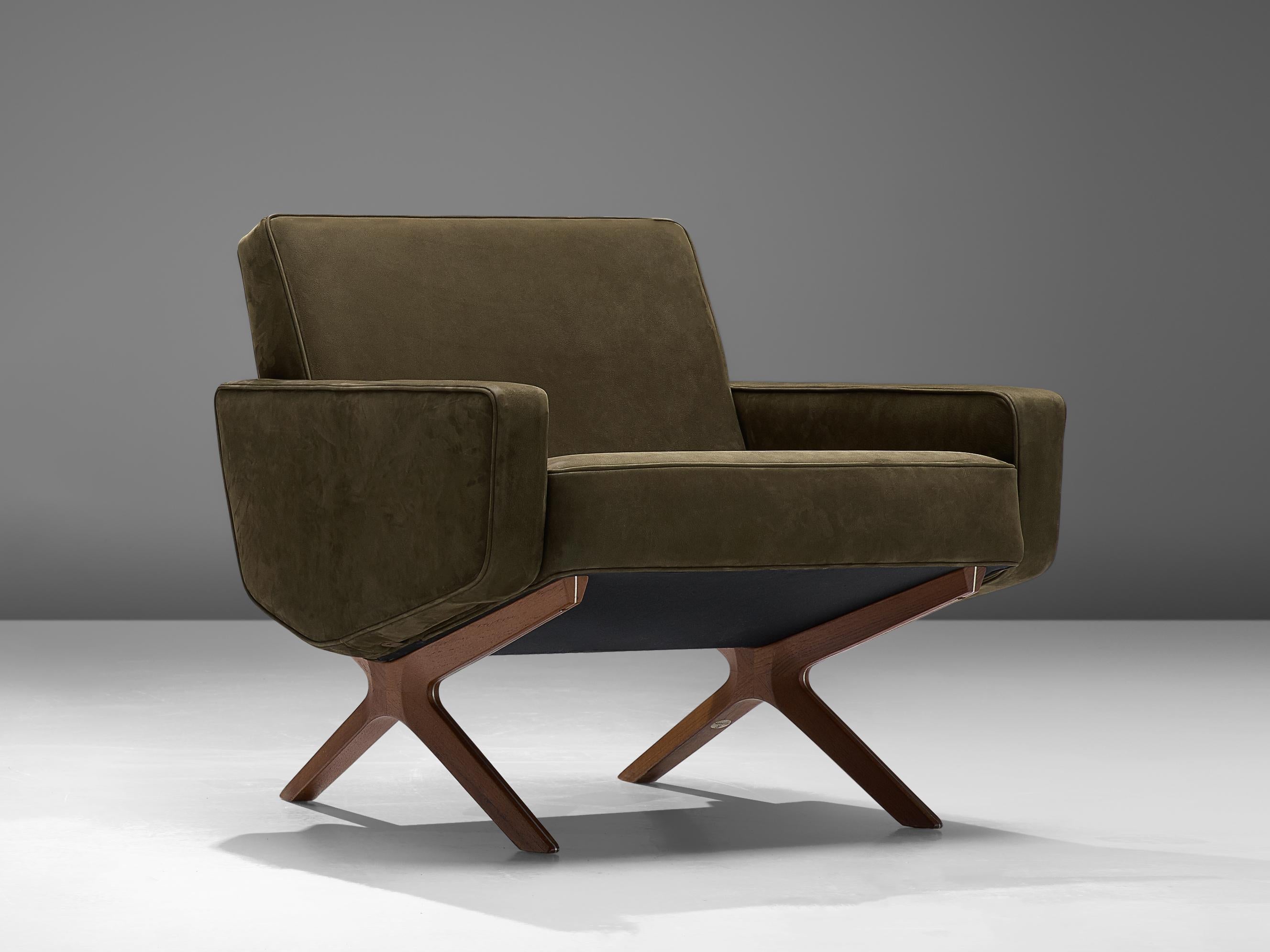 Peter Hvidt & Orla Mølgaard-Nielsen 'Silverline' Lounge Chair in Leather