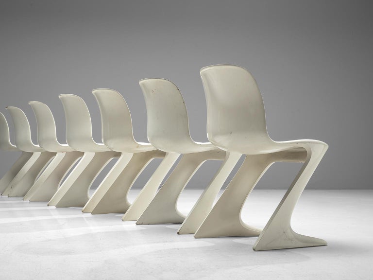 Ernst Moeckl White Kangaroo Chairs in Fiberglass
