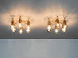 Swedish Ceiling Lamps in Brass with Smoked Glass Shades