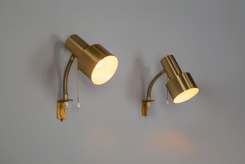 Pair of Swedish Brass Wall Lights