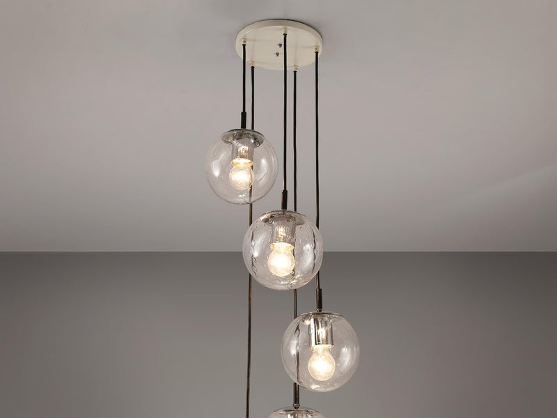 RAAK Pendant Lamp with Five 'Bubble' Spheres in Glass