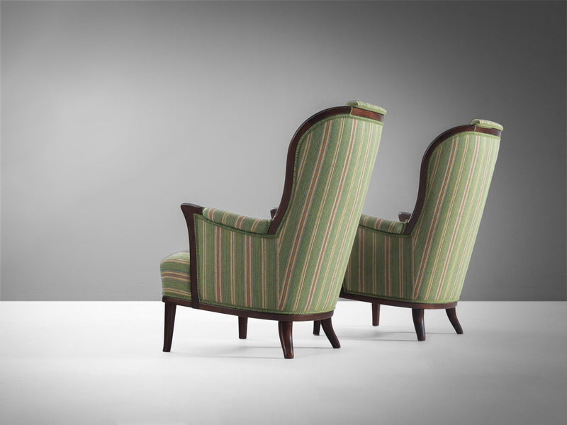Carl Malmsten Pair of Lounge Chairs with Original Upholstery