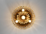 Italian Ceiling Light in Brass and Glass