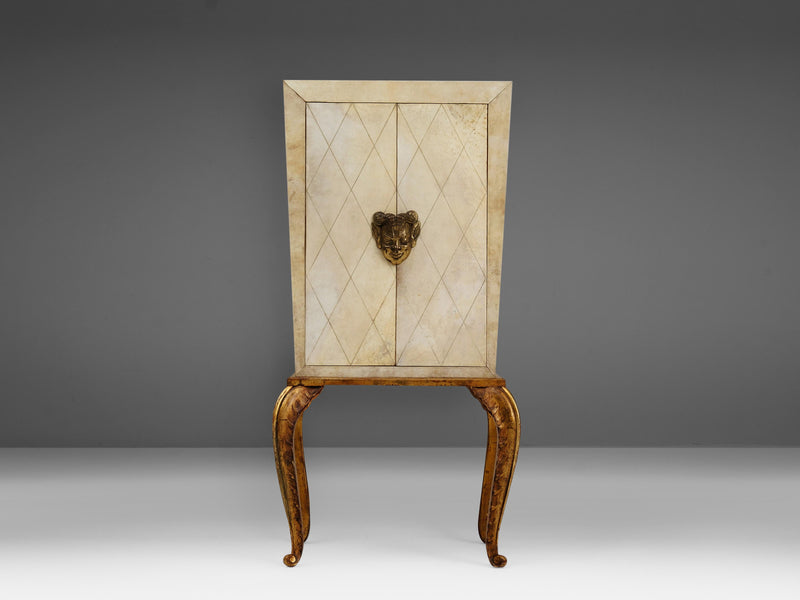 Maison Jansen Rare Art Deco Cabinet with Parchment