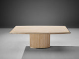 Jean Charles Dining or Conference Table in Travertine and Metal