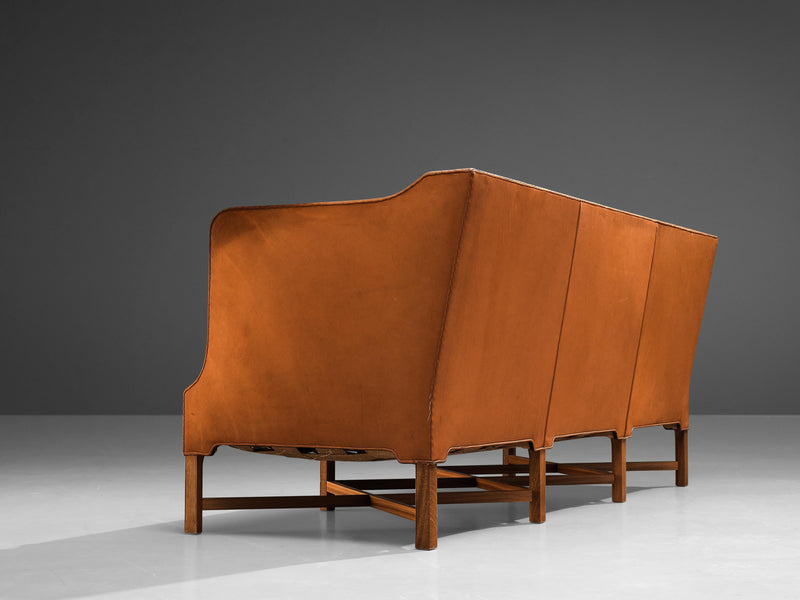 Kaare Klint for Rud Rasmussen Sofa Model 4118 in Cognac Leather
