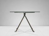 Enzo Mari for Driade 'Cugino' Table in Glass and Brushed Steel