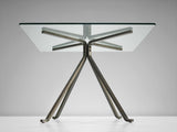 Enzo Mari for Driade 'Cugino' Table in Glass and Brushed Steel