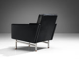 Karl Erik Ekselius Lounge Chair in Original Black Leather