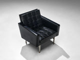 Karl Erik Ekselius Lounge Chair in Original Black Leather