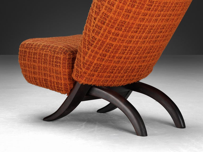 Theo Ruth for Artifort 'Congo' Easy Chair in Ash and Orange Upholstery