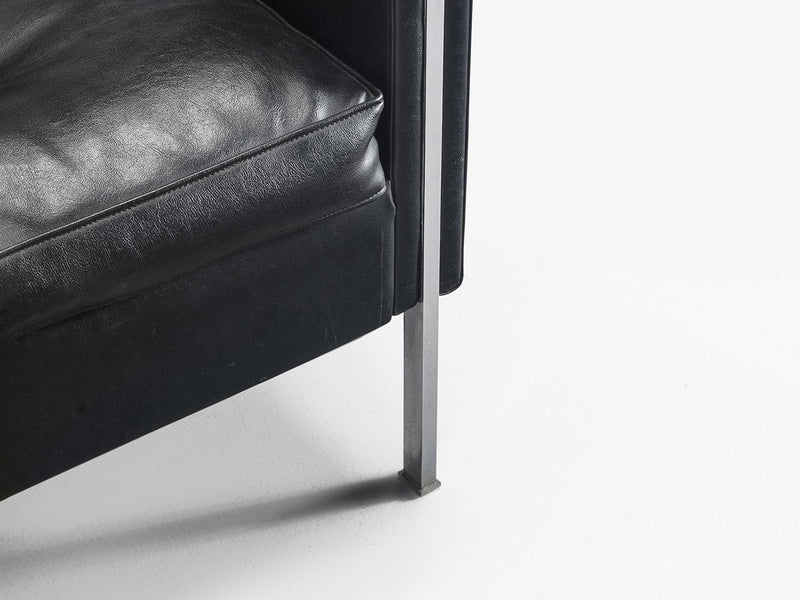 Pierre Paulin for Artifort Lounge Chair in Black Leather