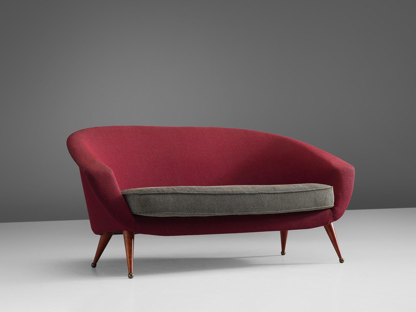 Folke Jansson 'Tellus' Sofa in Red Grey Upholstery