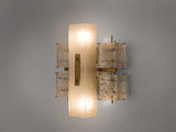 Wall Light with Structured Glass and Brass