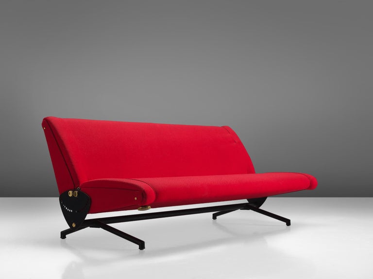 Osvaldo Borsani for Tecno 'D70' Sofa in Red Upholstery