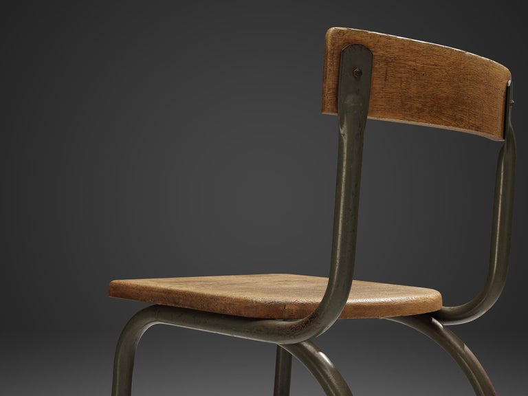 Willy Van Der Meeren for Tubax Set of Six Chairs in Solid Oak