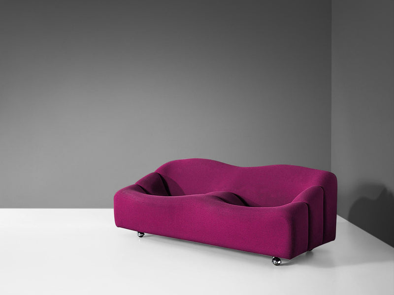 Pierre Paulin for Artifort ´ABCD´ Settee in Fuchsia Upholstery