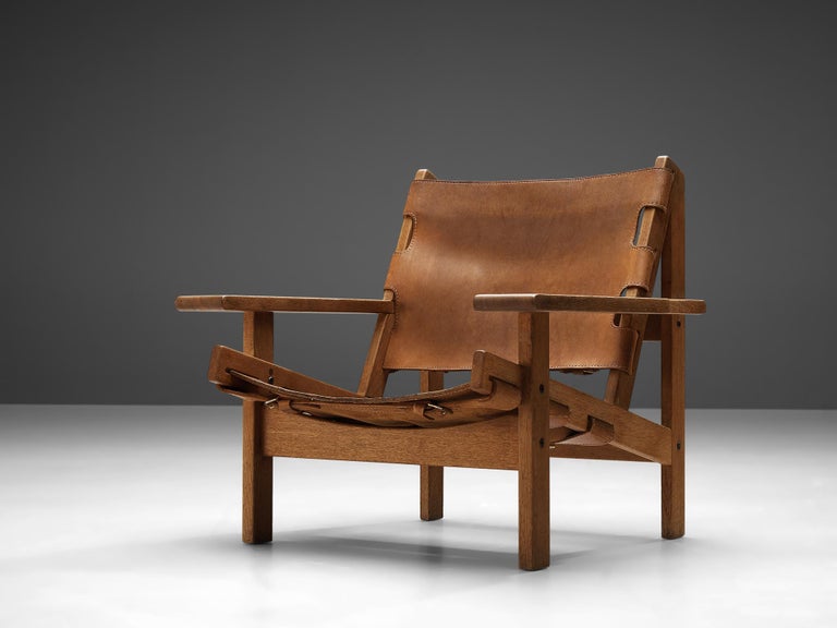 Kurt Østervig 'Hunting' Lounge Chair in Cognac Leather and Oak