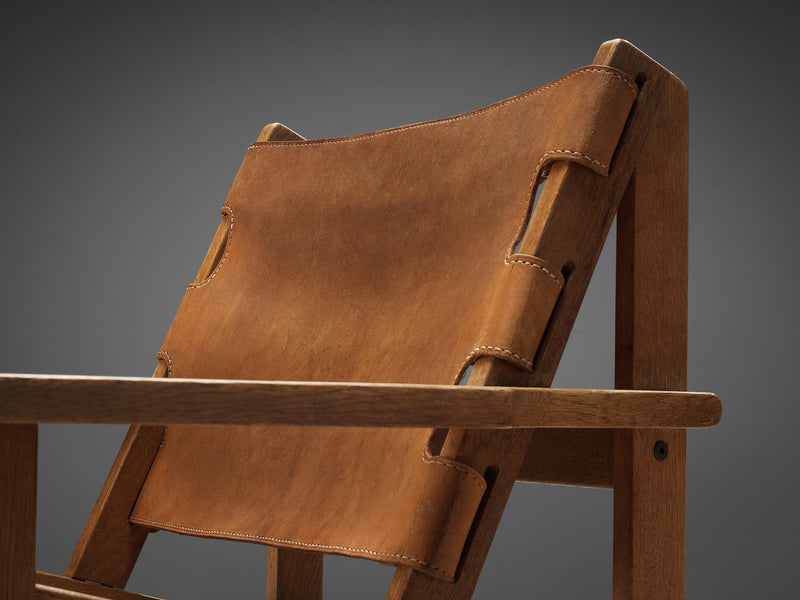 Erling Jessen Lounge Chair in Oak and Cognac Leather
