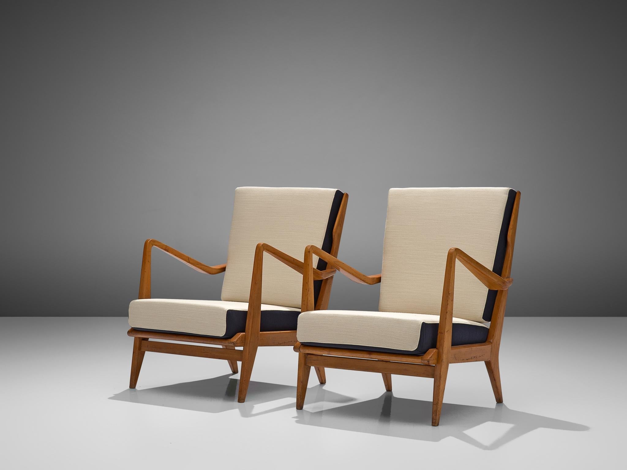 Gio Ponti for Cassina Pair of Armchairs in Cherry