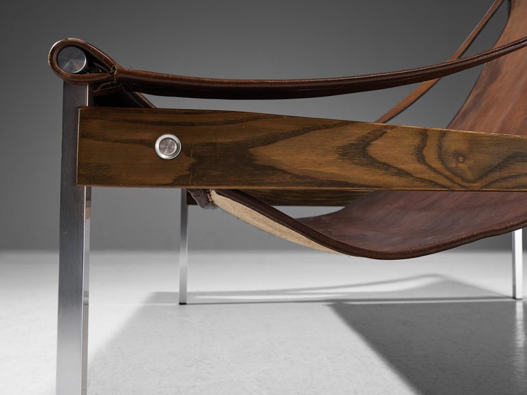 Rare Stig Poulsson 'Bequem' Lounge Chair in Cognac Leather