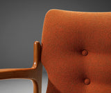 Vamdrup Stolefabrik Armchair in Teak and Orange Upholstery