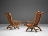 Clara Porset Lounge Chairs 'Butaque' in Original Patinated Leather