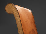Clara Porset 'Butaque' Armchair in Original Cognac Leather and Cypress Wood