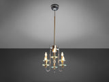 Gaetano Sciolari Chandelier in Frosted Glass and Chrome